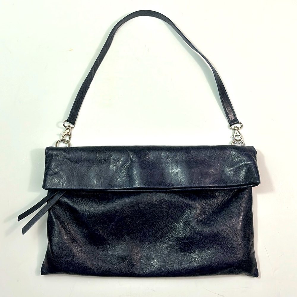 Italian leather bag by Gianni Chiarini, midnight blue, VGUC